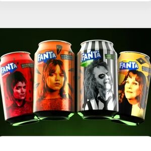 4 Beetlejuice Collectors Fanta Soda Cans